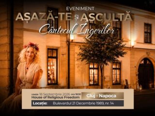 „Așază-te și ascultă – Cântecul Îngerilor”: muzică live la pian și contemplare ghidată, pe 18 septembrie, la House of Religions din Cluj-Napoca