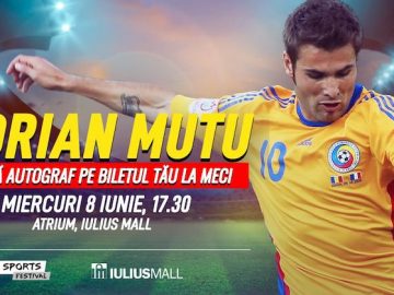 Adrian Mutu se întâlnește cu fanii în Iulius Mall Cluj, la singurul stand cu bilete pentru meciurile Sports Festival