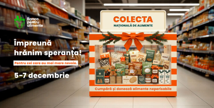 A XIII-a ediție a Colectei Naționale de Alimente revine între 5–7 decembrie în peste 1.000 de magazine din toată țara