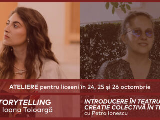 Ateliere gratuite de storytelling și practici colaborative în teatru, dedicate liceenilor din cartierul Iris