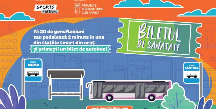 Biletul de Sănătate revine în Cluj! Genuflexiuni sau pedalat pentru o călătorie gratuită cu autobuzul