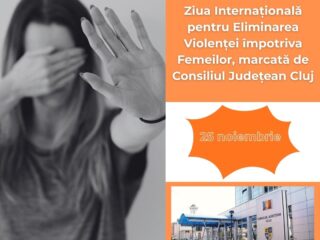 Clădirea Consiliului Județean Cluj, luminată în portocaliu de Ziua Internațională pentru Eliminarea Violenței împotriva Femeilor