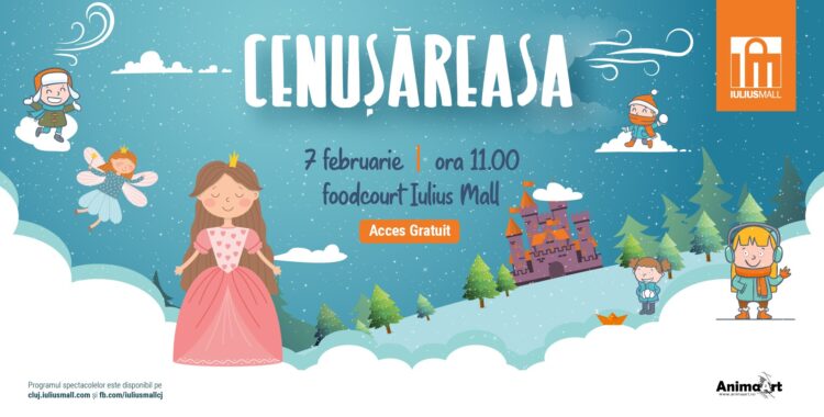 Poveștile copilăriei prind viață la teatrul de păpuși de la Iulius Mall Cluj. Sâmbăta aceasta, cei mici o întâlnesc pe „Cenușăreasa”