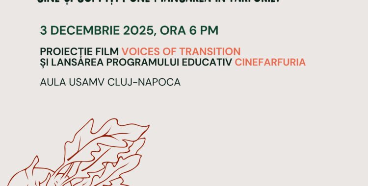 Clujul Sustenabil lansează CINEFarfuria, un program educativ despre hrană și climă, destinat școlilor și universităților