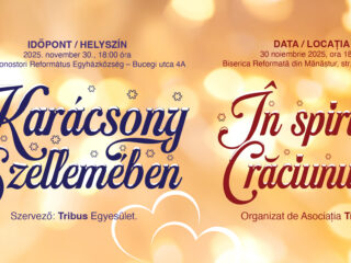 Concertul „În Spiritul Crăciunului” revine la Cluj, la Biserica Reformată din Mănăștur, cu o ediție dedicată prieteniei și bucuriei sărbătorilor