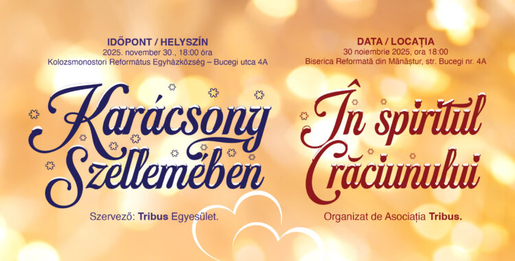 Concertul „În Spiritul Crăciunului” revine la Cluj, la Biserica Reformată din Mănăștur, cu o ediție dedicată prieteniei și bucuriei sărbătorilor