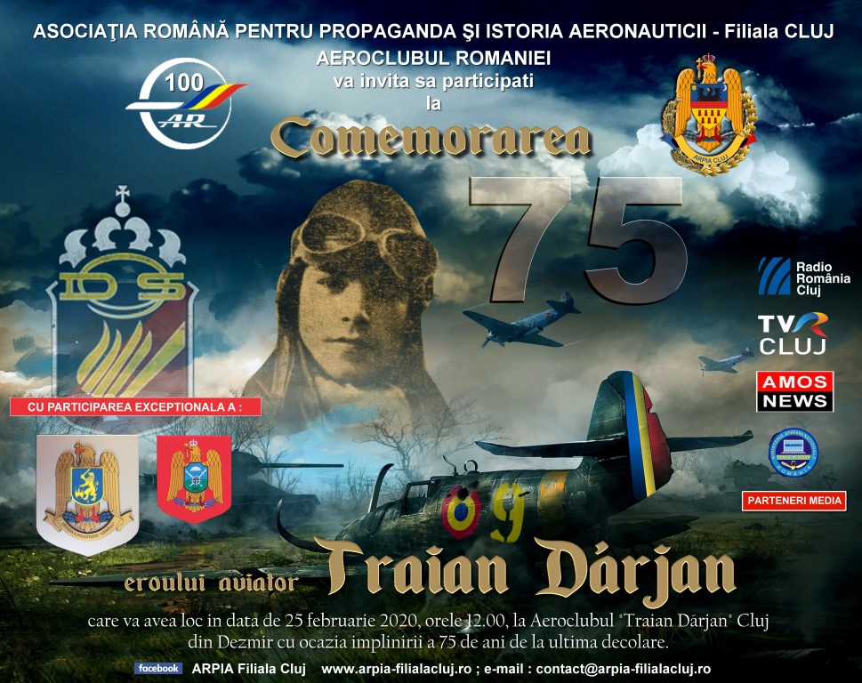 Comemorarea eroului aviator Traian Dârjan 75 de ani de la ultima
