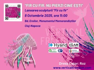 Sculptura interactivă „Fir cu fir”, simbol al speranței pentru femeile cu cancer la sân, lansată la Cluj-Napoca